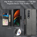 Galaxy Z Fold 4 Wallet Case S Pen Holder & Card Holder, Z Fold 4 Case (Black)
