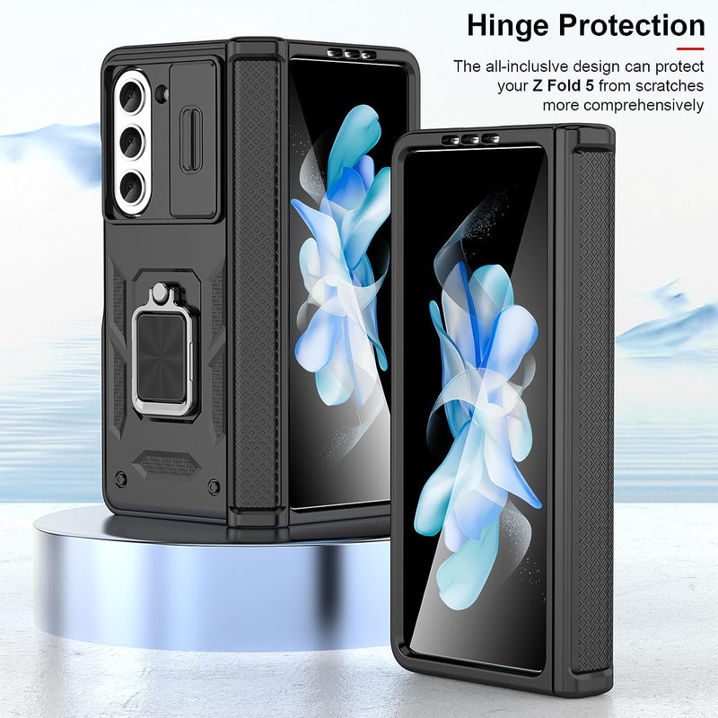Galaxy Z Fold 5 Heavy Duty Shockproof Ring Magnetic Kickstand Case - Gorilla Cases