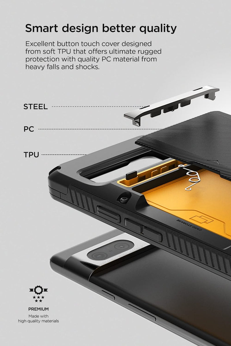 Glide Pro for Pixel 7, Sturdy Semi Auto Wallet Case Compatible Pixel 7 Case - Gorilla Cases