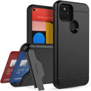 Google Pixel 5, Dual Layer Case h Card Slot Holder and Kickstand - Purple