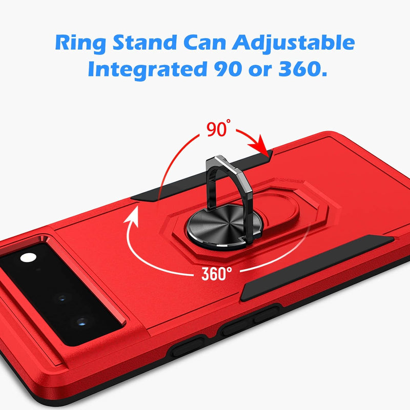 Google Pixel 6  Ring, Car Mount, Heavy Full Protective Phone Case
