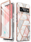 Google Pixel 6 Pro Marble Case | Stylish Protective Case with Built - in Screen Protector