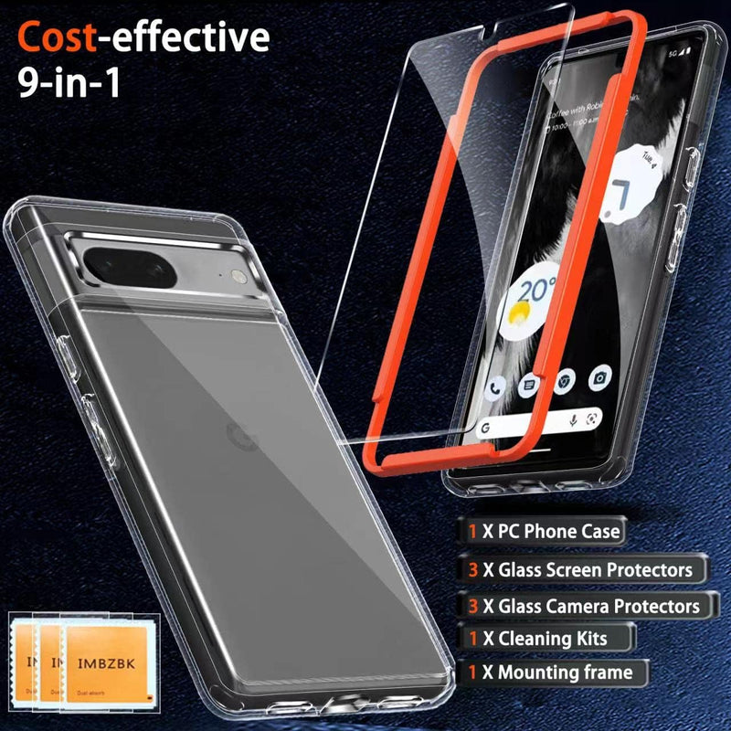 Google Pixel 7 Case Clear 3 Pack Tempered Glass Screen Protector Accessories Phone Cases Cover - Gorilla Cases