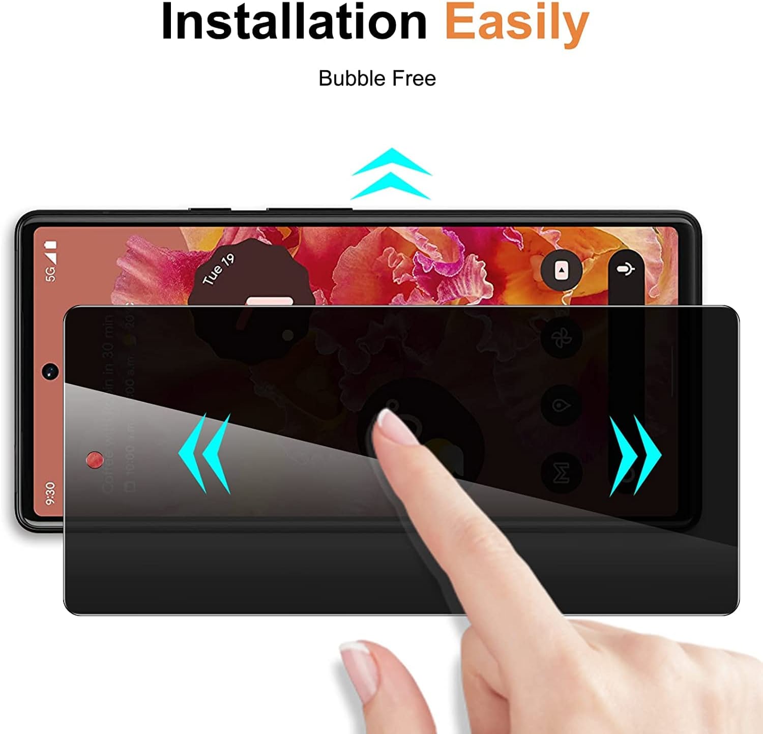 Pixel 7 Privacy Screen Protector, 9H Tempered Glass