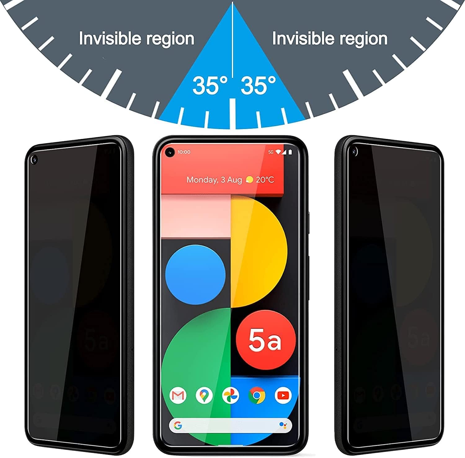 Pixel 7 Privacy Screen Protector, 9H Tempered Glass