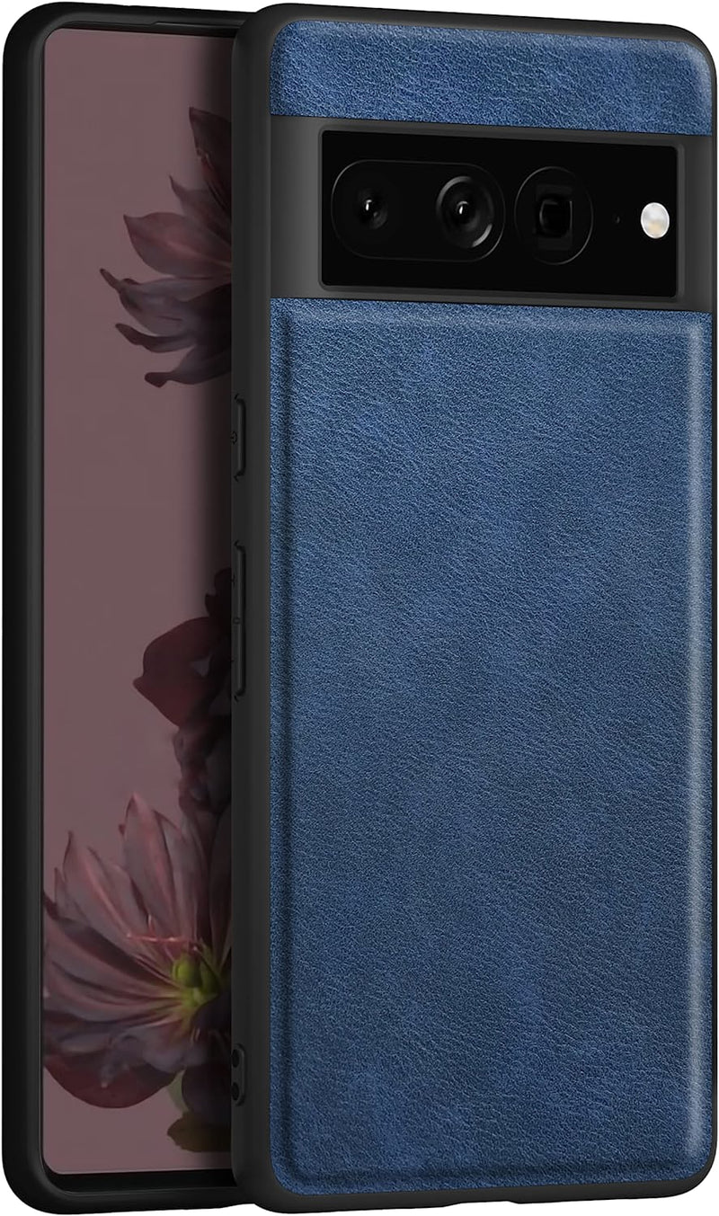 Google Pixel 7 Pro 5G Case, Premium Leather Luxury Business Protection Phone Cover - Blue - Gorilla Cases
