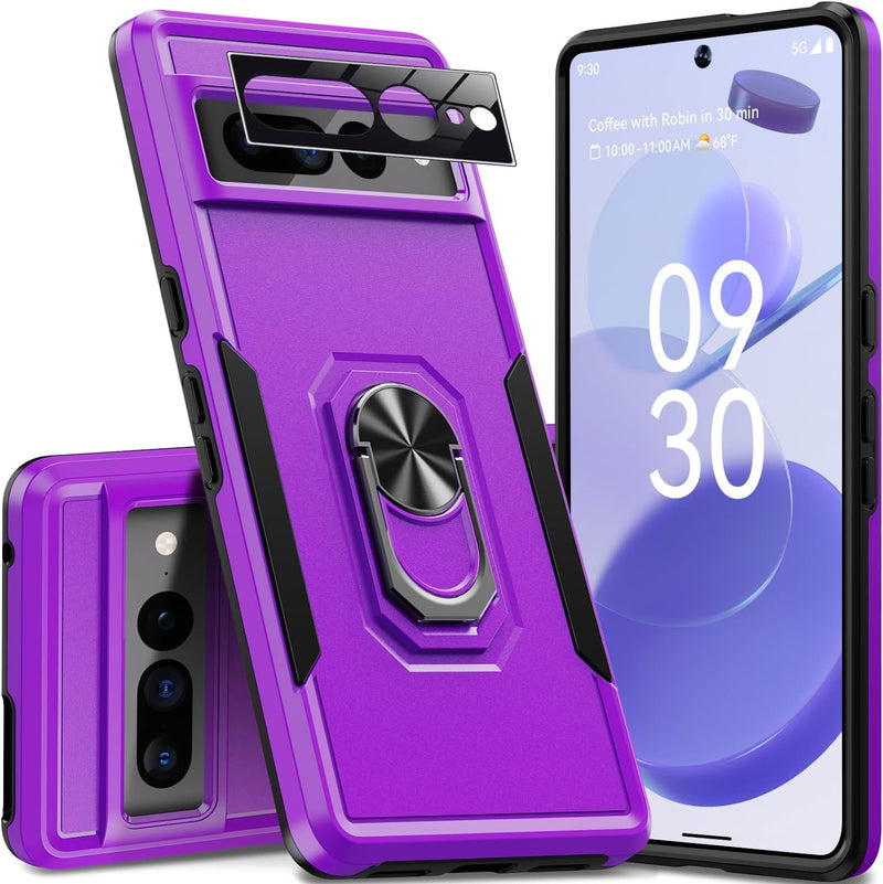 Google Pixel 7 Pro Case, [3 in 1] Pixel 7 Pro Case Glass 10FT Military Protection Phone Case Black - Gorilla Cases