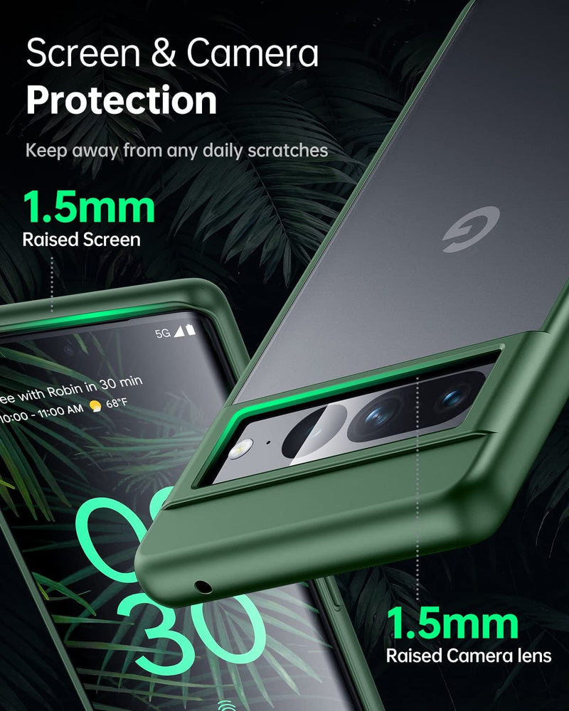 Google Pixel 7 Pro Case (6.7 inch), Military Grade Protection Protective Phone Case, Green - Gorilla Cases