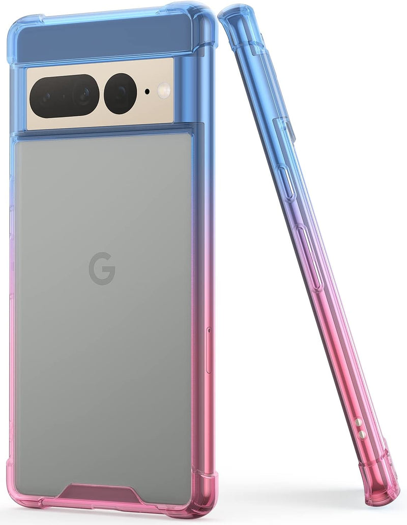Google Pixel 7 Pro Case, Clear Cute Gradient Slim Phone Case Cover Blue Pink - Gorilla Cases