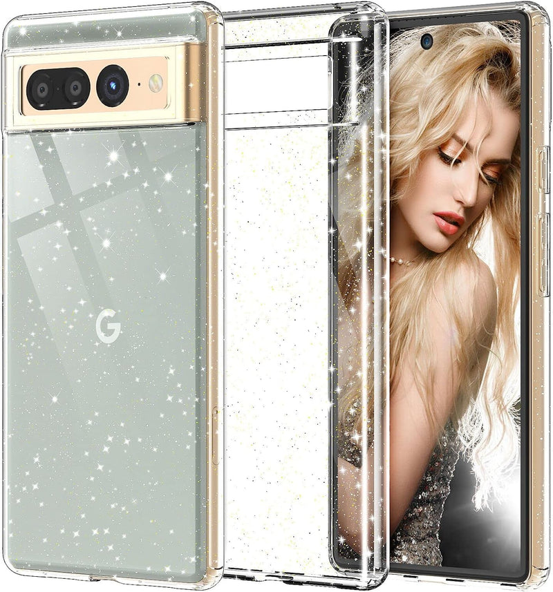 Google Pixel 7 Pro Case Glitter Phone Case, Soft TPU Back Sparkly Clear Case - Gorilla Cases