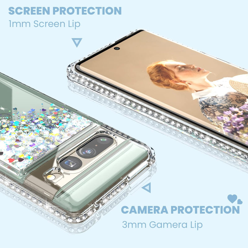 Google Pixel 7 Pro Case, Pixel 7 Pro Case Glass Screen Protector, -Silver - Gorilla Cases