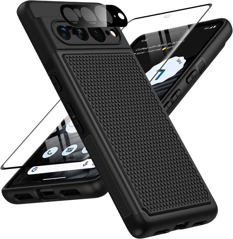 Google Pixel 7-Pro Case Rugged Dual Layer Protective Phone Cases (Matte Black) - Gorilla Cases