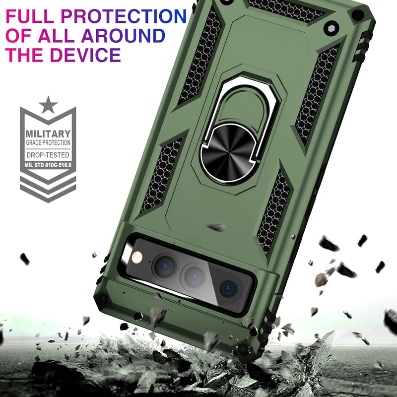 Google Pixel 7 Pro Case Screen Protector, Military Grade Protective Phone Case Green - Gorilla Cases