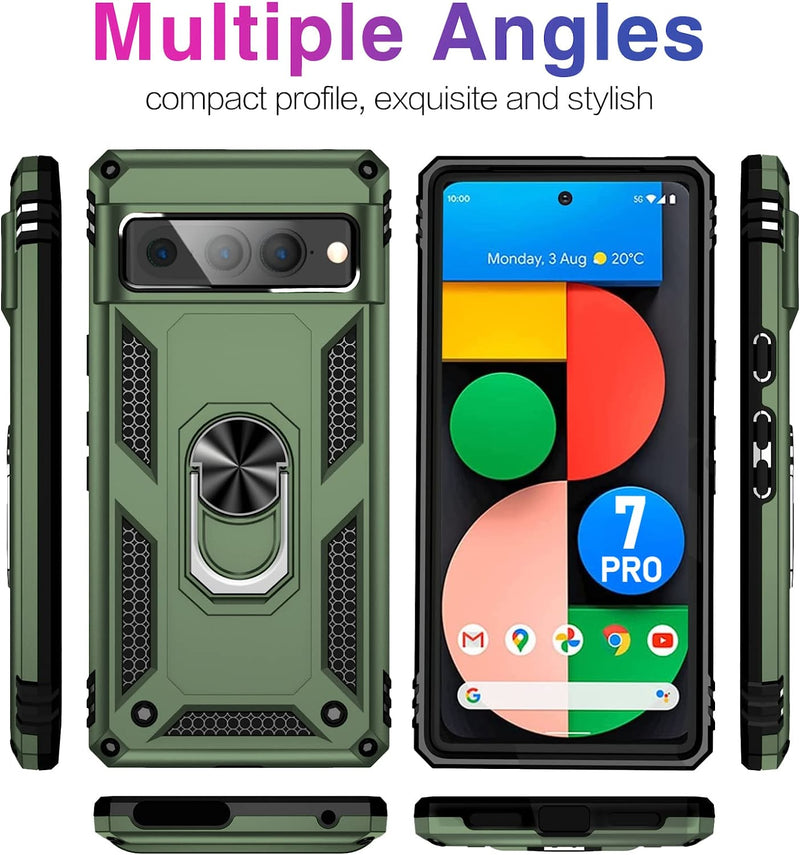 Google Pixel 7 Pro Case Screen Protector, Military Grade Protective Phone Case Green - Gorilla Cases