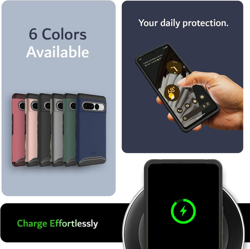 Google Pixel 7 Pro Case, Shockproof Dual Layer Military Grade Slim Heavy Phone Case Cover Indigo Blue - Gorilla Cases