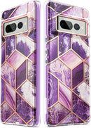 Google Pixel 7 Pro Full - Body Stylish Protective Marble Case