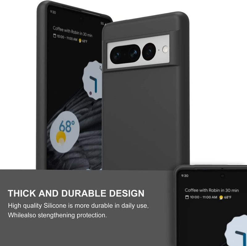 Google Pixel 7 Pro Case, Slim Soft Anti-Scratch Microfiber Lining Full-Body Protective Phone Case Black - Gorilla Cases
