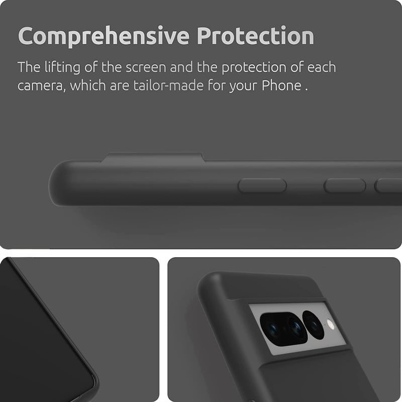 Google Pixel 7 Pro Case, Slim Soft Anti-Scratch Microfiber Lining Full-Body Protective Phone Case Black - Gorilla Cases