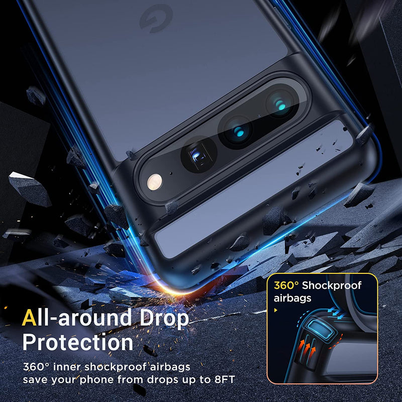 Google Pixel 7 Pro Case Translucent Hard Back Protective Slim Thin Matte Black Phone Cases Pixel 7 Pro