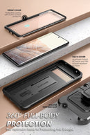 Google Pixel 7 Pro Full - Body Rugged Belt - Clip & Kickstand Case Screen Protector Black