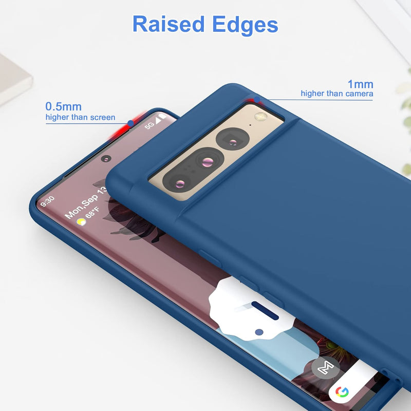 Google Pixel 7 Pro, Pixel 7 Pro Liquid Gel Rubber Bumper Case Cover Blue - Gorilla Cases