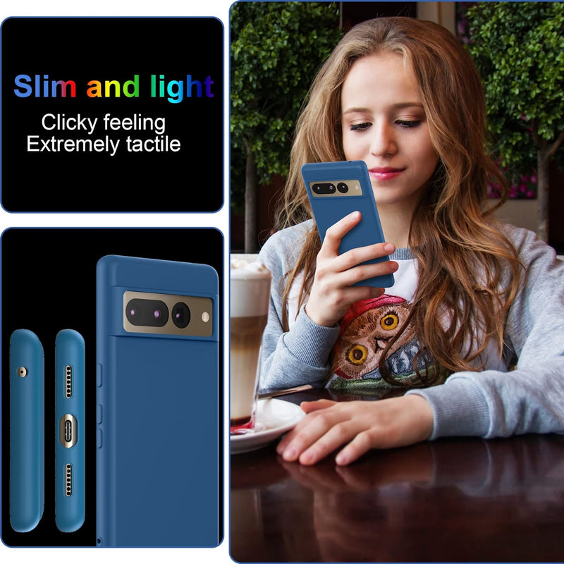 Google Pixel 7 Pro, Pixel 7 Pro Liquid Gel Rubber Bumper Case Cover Blue - Gorilla Cases