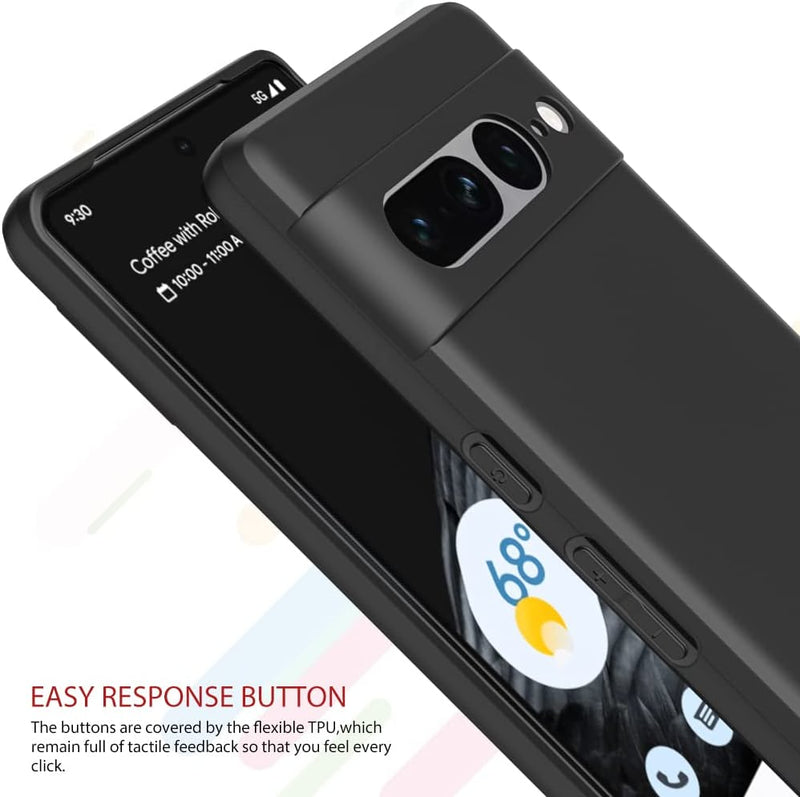 Google Pixel 7 Pro, Puxicu Slim Design Matte Soft TPU Protective Cover - Black - Gorilla Cases
