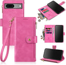 Google Pixel 7 Wallet Case Card Holder Kickstand Function Men Women Red