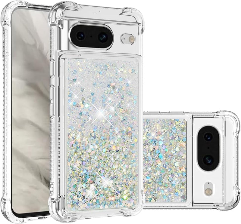 Google Pixel 8 Pro Case Glitter Liquid Cute Clear Phone Case - Gorilla Cases