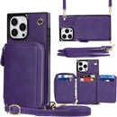 Hoerrye Crossbody Wallet Case Card Holder Leather Purse Lanyard Black