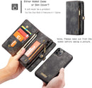 iPhone 12 Pro Max Leather Wallet Detachable Magnetic Card Case
