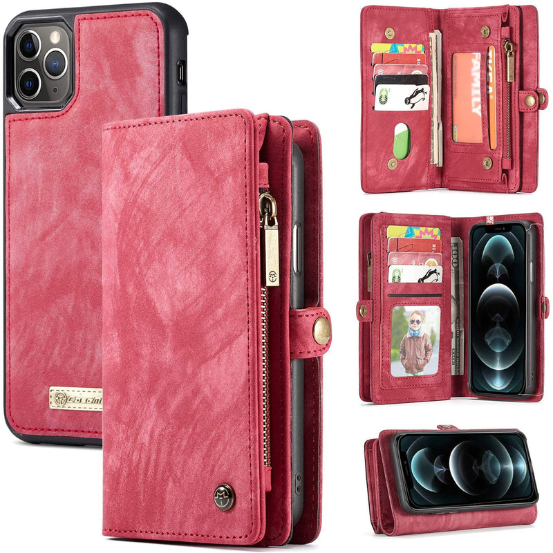 iPhone 12 Pro Max Leather Wallet Detachable Magnetic Card Case - Gorilla Cases