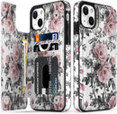 iPhone 13 Case Flip Folio Leather Wallet Case Cover with Fashion Flower Designs - Gorilla Cases