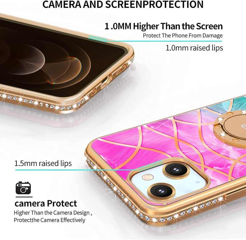iPhone 13 Cute Glitter Luxury Diamond Ring Case - Gorilla Cases