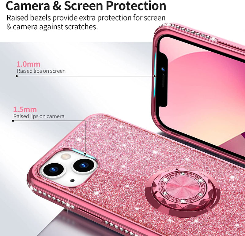 iPhone 13 Cute Glitter Sparkle Diamond Ring Stand Case - Gorilla Cases