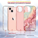 iPhone 13 Marble Pattern 3 in 1 Heavy Duty Shockproof Full Body Case