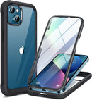 iPhone 13 Mini case 5.4 inch, Upgrade Full - Body Glass Clear Case - Black