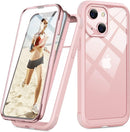 iPhone 13 Mini Case, Full Body Rugged Screen Protector Case (Crystal Pink)