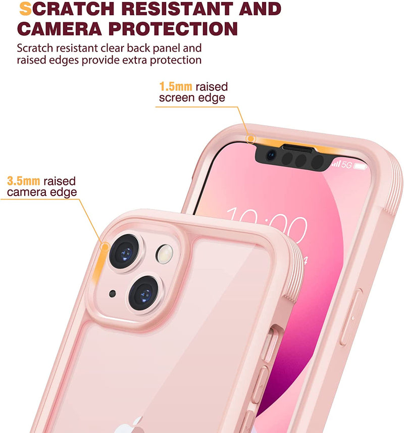 iPhone 13 Mini Case, Full Body Rugged Screen Protector Case (Crystal Pink) - Gorilla Cases