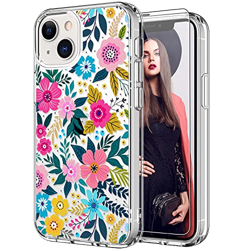 iPhone 13 Mini Case Screen Protector Clear Cover Cute Colorful Blooming Floral - Gorilla Cases