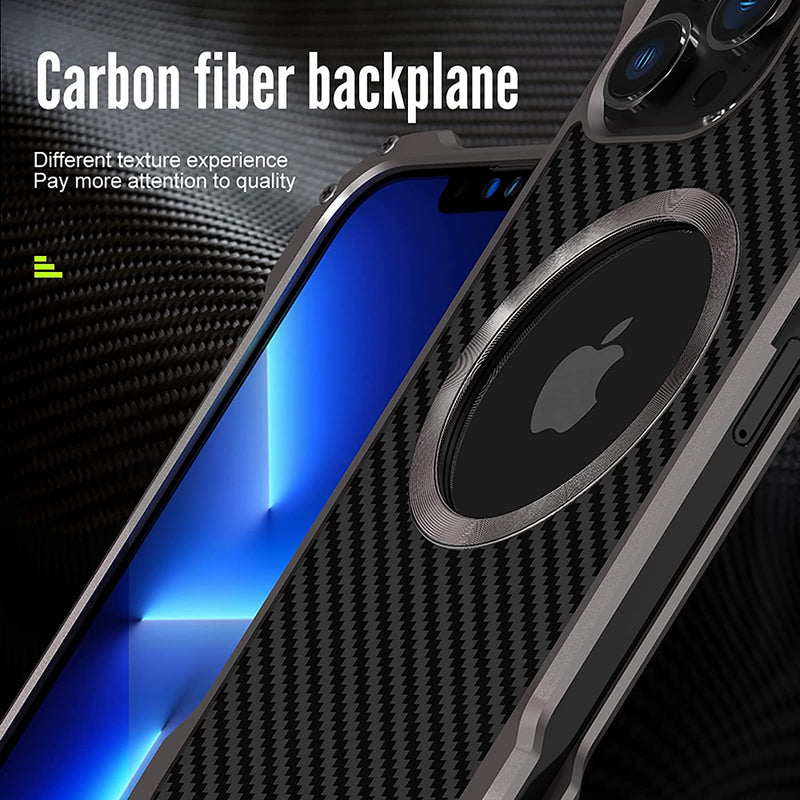 iPhone 13 Mini Shockproof Bumper Armor Aluminum Carbon Fiber Case - Gorilla Cases