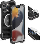 iPhone 13 Mini Shockproof Bumper Armor Aluminum Carbon Fiber Case