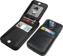 iPhone 13 Pro Case Wallet Credit Card Holder, Premium Leather Magnetic 6.1 inch Black