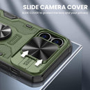 iPhone 13 Pro Kickstand Case Slide Lens Cover Mount Cover Case - Green