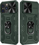 iPhone 13 Pro Kickstand Case Slide Lens Cover Mount Cover Case - Green