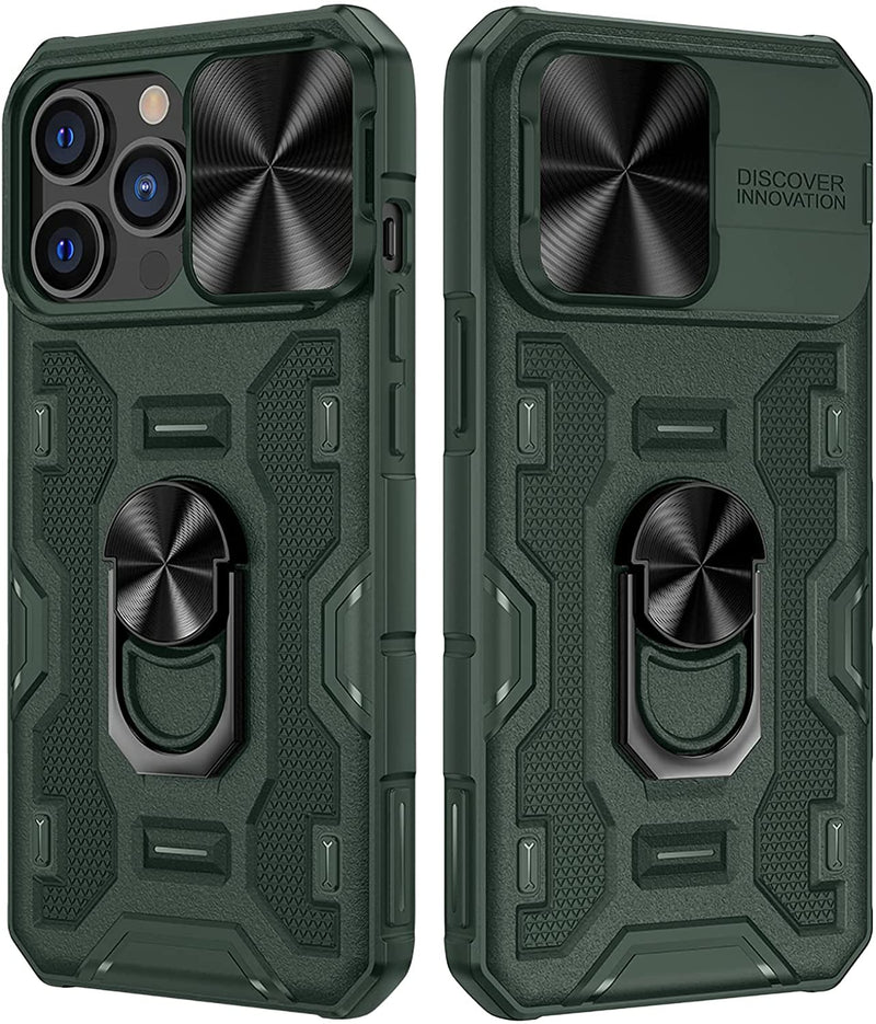 iPhone 13 Pro Kickstand Case Slide Lens Cover Mount Cover Case - Green - Gorilla Cases