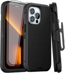iPhone 13 Pro Max Belt - Clip Kickstand Holster Full Body Rugged Case
