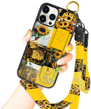 iPhone 13 Pro Max Case with Strap Kickstand Lanyard for Women