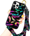 iPhone 13 Pro Max Case with Strap Kickstand Lanyard for Women