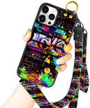 iPhone 13 Pro Max Case with Strap Kickstand Lanyard for Women